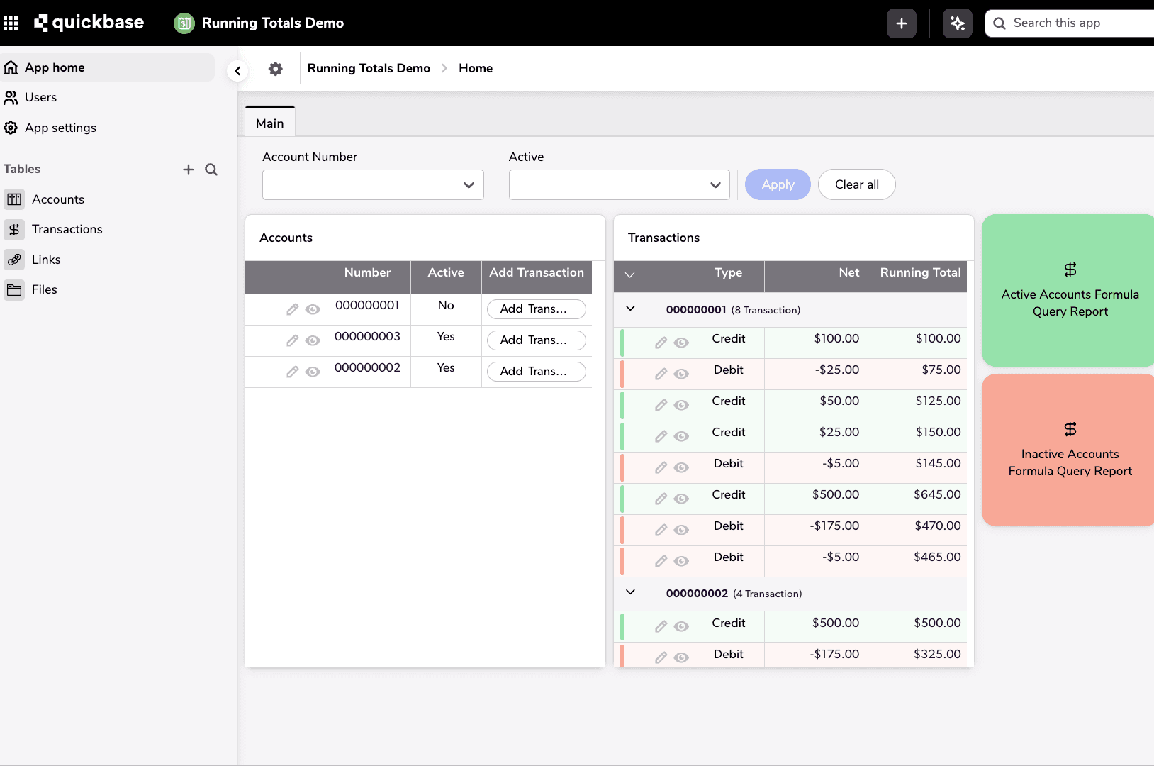 Running Totals Pipeline Demo