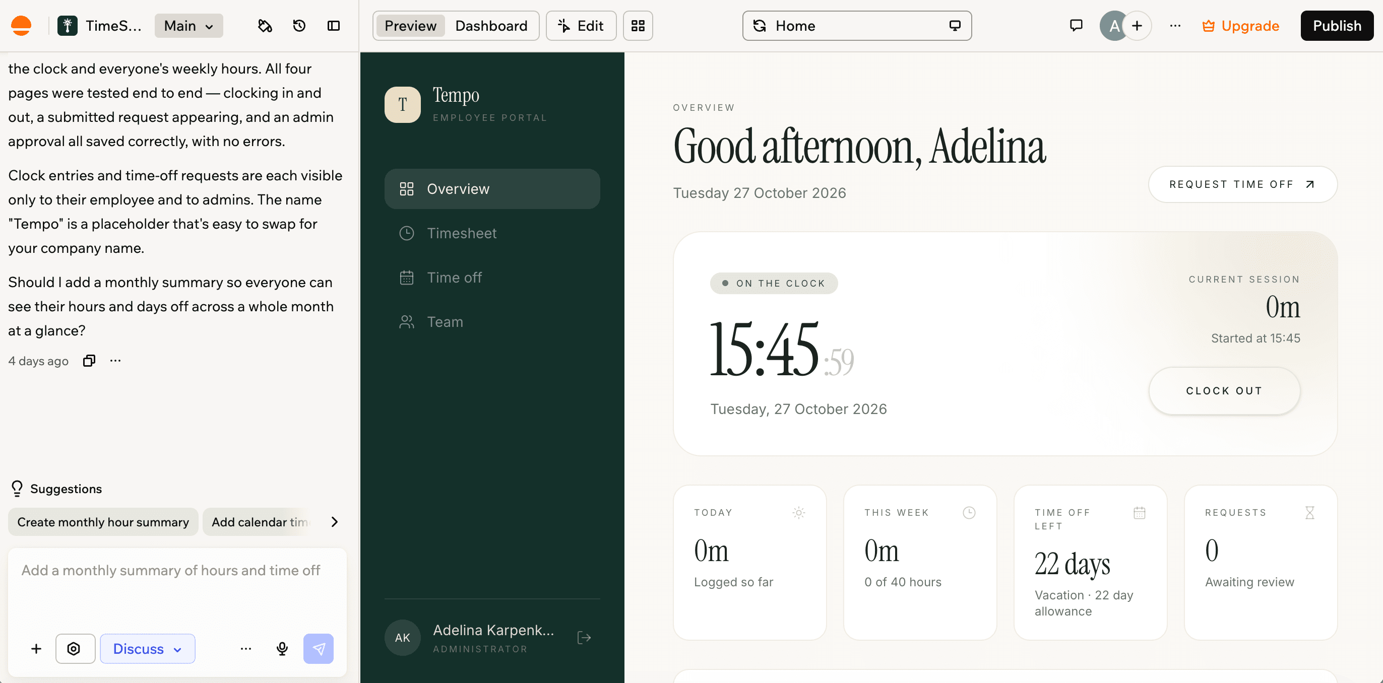 An app being built in Base44, a Bolt alternative.