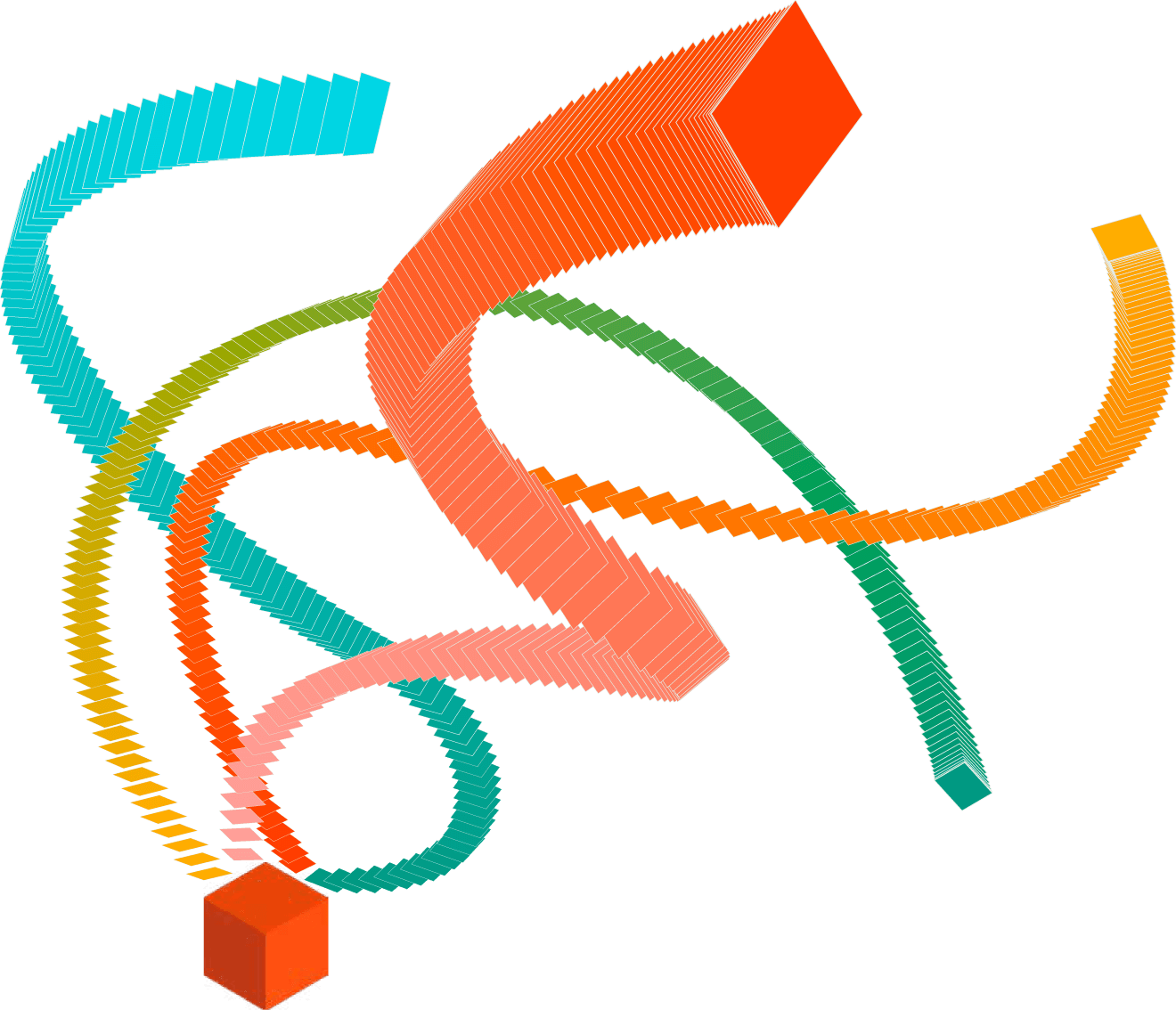 Empower 2025 event branding element cube and ribbons