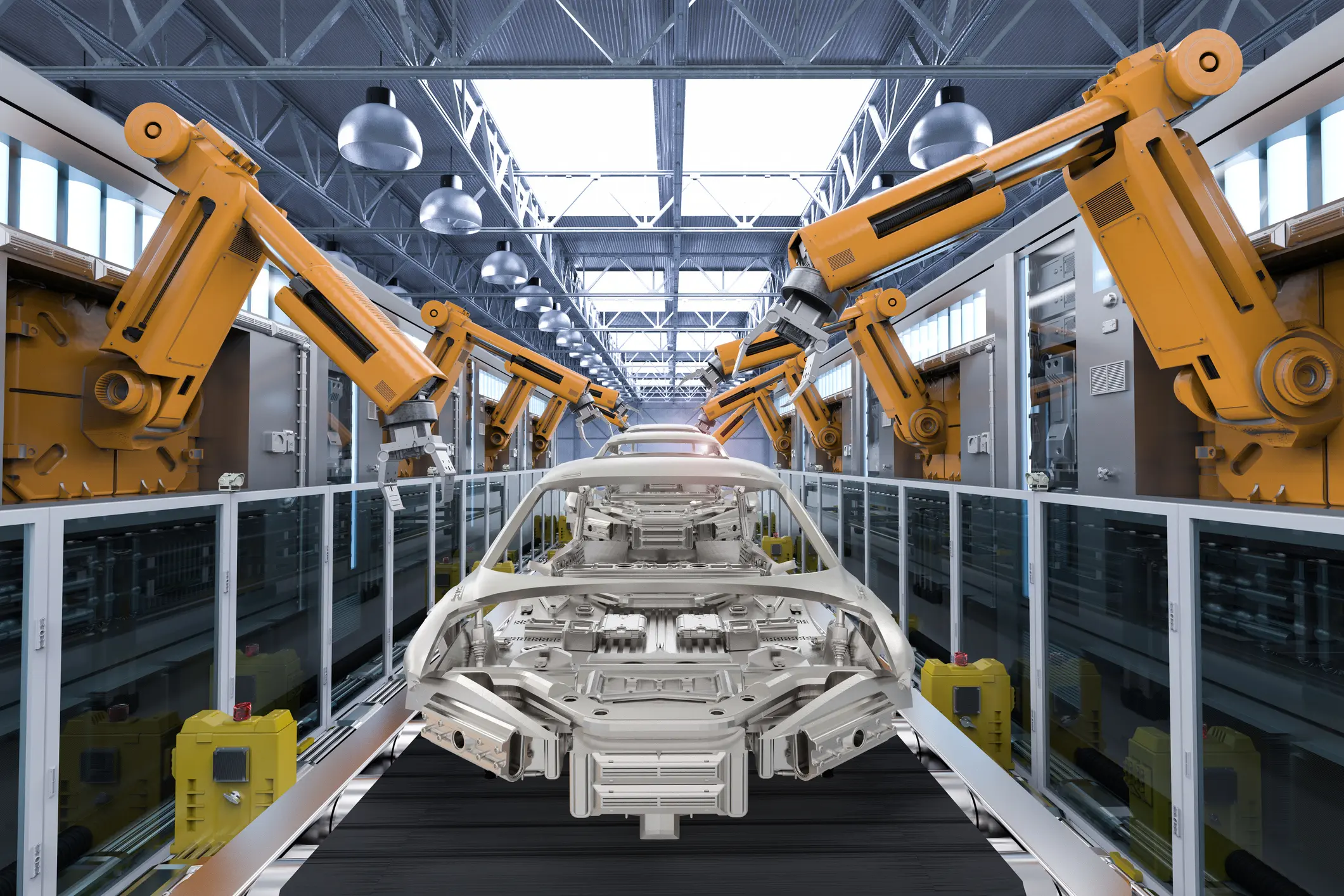 Robots build a car
