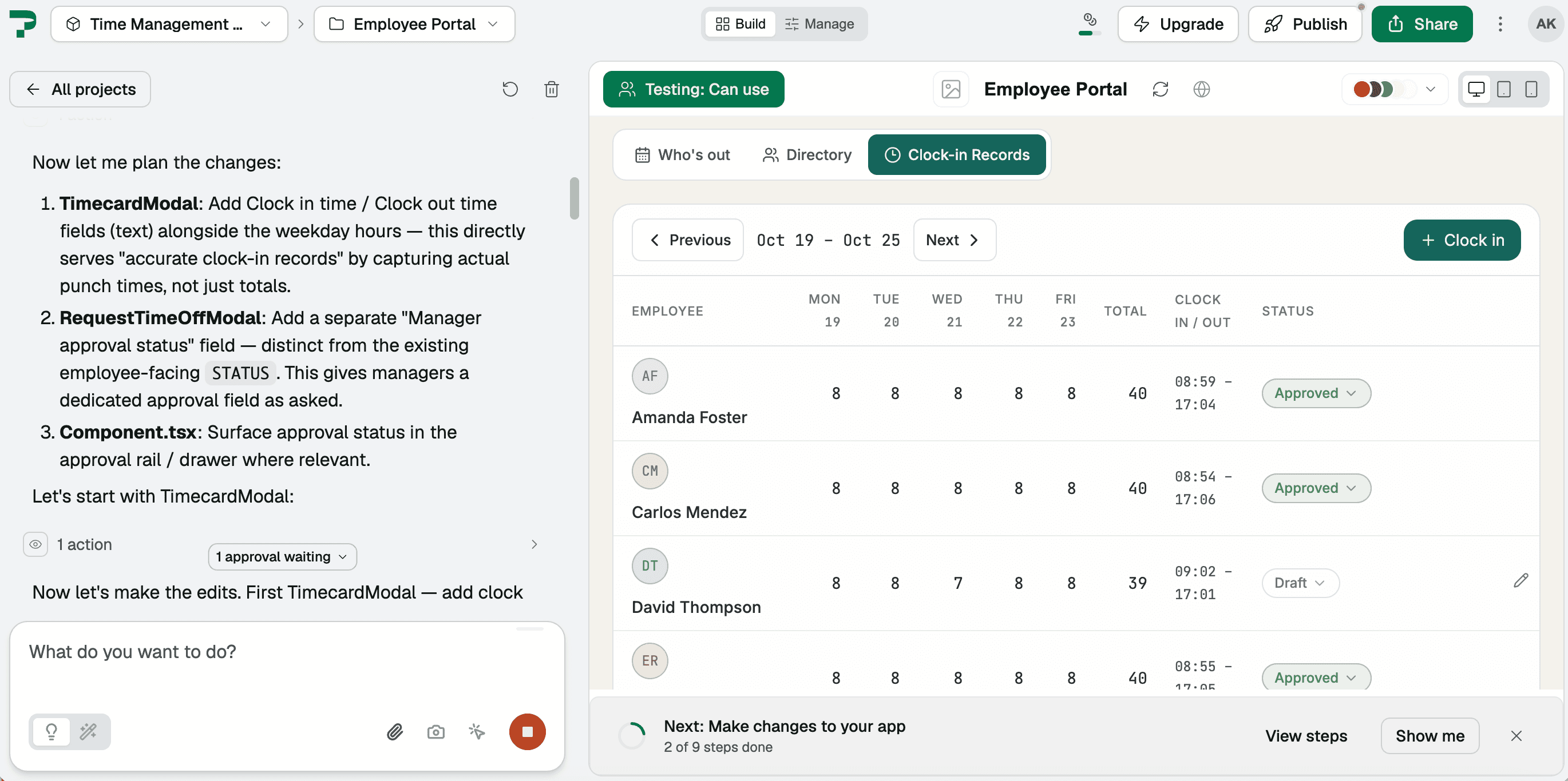 An app being built in Pave, the top Lovable alternative.
